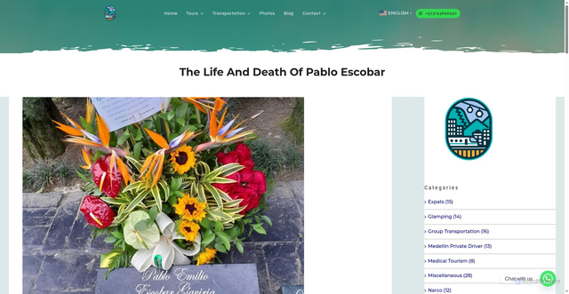 Security scan screenshot of https://medellin-tours.com/life-and-death-pablo-escobar/