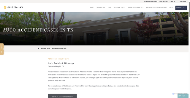 Security scan screenshot of https://www.chiozzalaw.com/auto-accident-attorney
