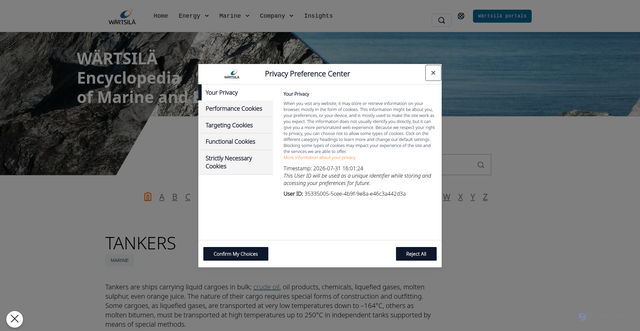 Security scan screenshot of https://www.wartsila.com/encyclopedia/term/tankers