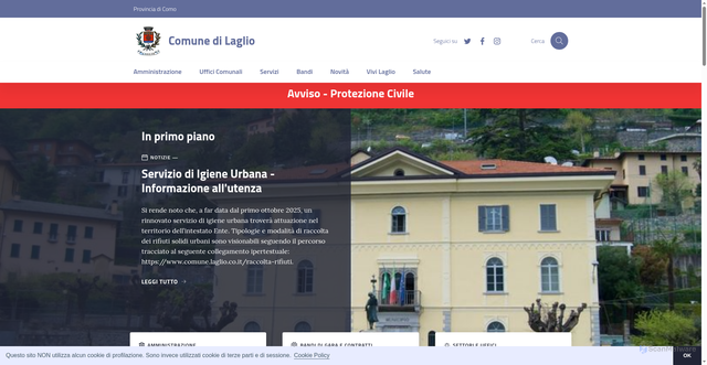 Security scan screenshot of https://www.comune.laglio.co.it/
