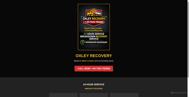Security scan screenshot of https://oxleyrecoveryservice-tlhrh2ej7q.edgeone.app/