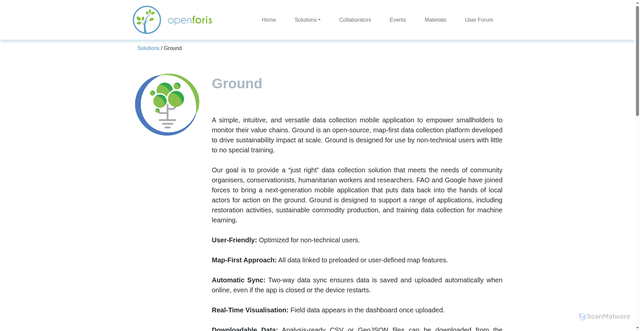Security scan screenshot of https://openforis.org/solutions/ground/
