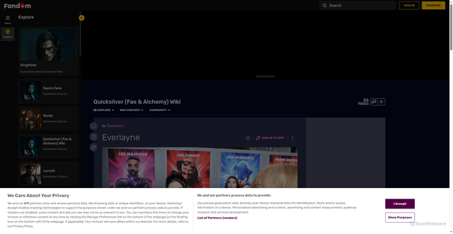 Security scan screenshot of https://quicksilver-fae-alchemy.fandom.com/wiki/Everlayne