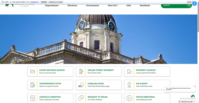 Security scan screenshot of https://mcleancountyil.gov/