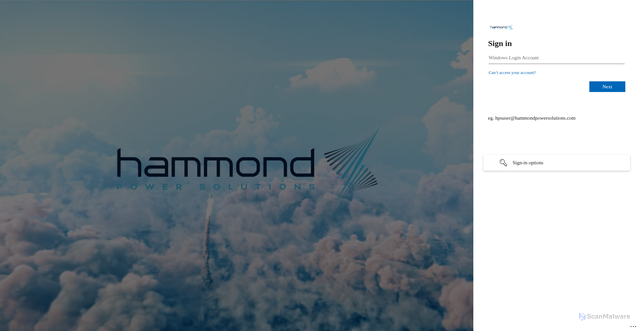 Security scan screenshot of https://hammondpower.operations.dynamics.com