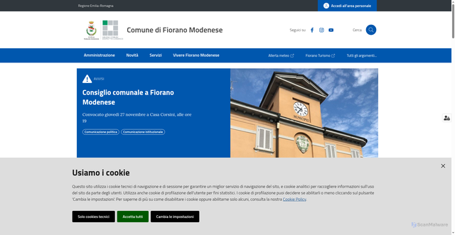 Security scan screenshot of https://www.comune.fiorano-modenese.mo.it/