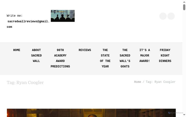 Security scan screenshot of https://www.sacredwall.com/tag/ryan-coogler/
