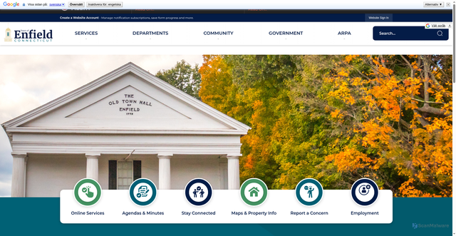 Security scan screenshot of https://enfield-ct.gov/