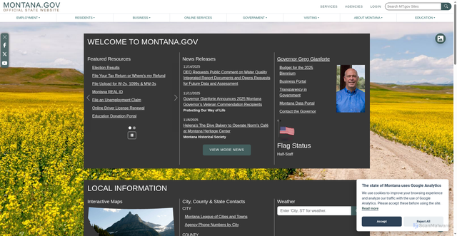 Security scan screenshot of https://mt.gov/