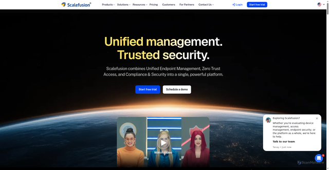 Security scan screenshot of https://scalefusion.com