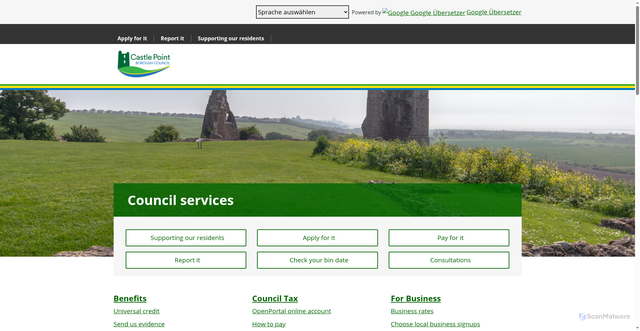 Security scan screenshot of https://www.castlepoint.gov.uk:443/