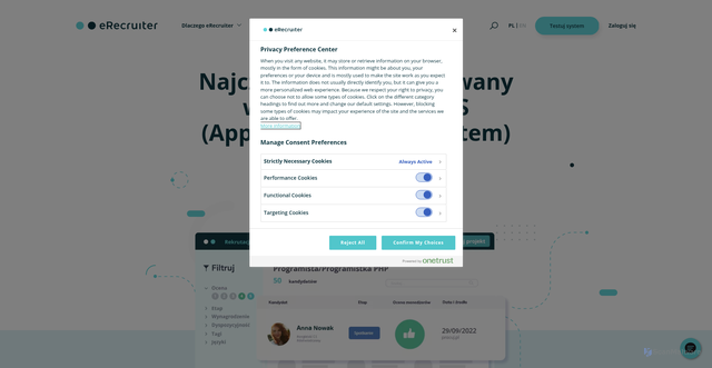Security scan screenshot of https://erecruiter.pl