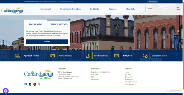 Security scan screenshot of https://canandaiguanewyork.gov/