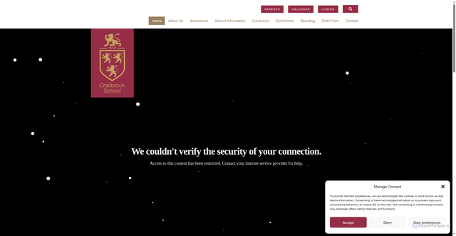 Security scan screenshot of https://www.cranbrookschool.co.uk/