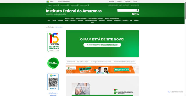 Security scan screenshot of https://www2.ifam.edu.br/