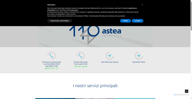 Security scan screenshot of https://www.asteaspa.it/