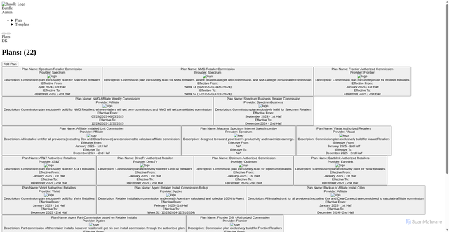 Security scan screenshot of https://bundle-admin.vercel.app/