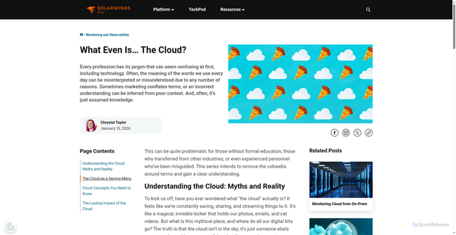 Security scan screenshot of https://www.solarwinds.com/blog/what-even-is-the-cloud
