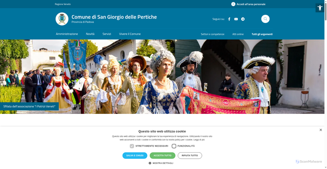 Security scan screenshot of https://www.comune.sangiorgiodellepertiche.pd.it/