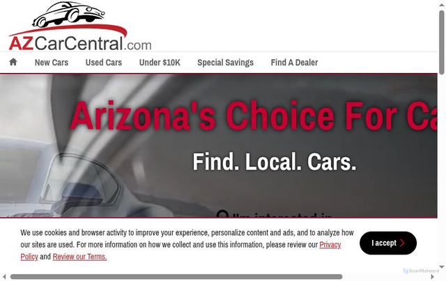 Security scan screenshot of https://www.azcarcentral.com/