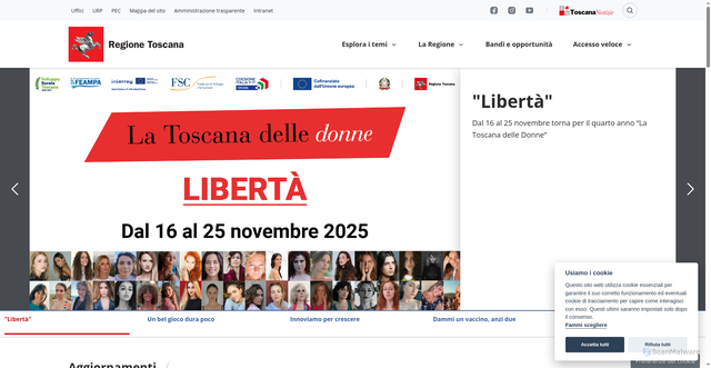 Security scan screenshot of https://www.regione.toscana.it/