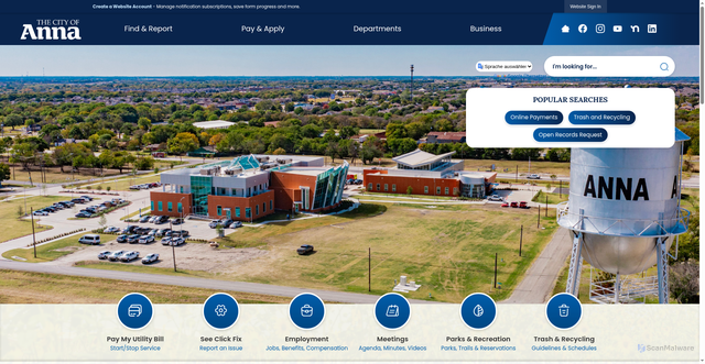Security scan screenshot of https://annatexas.gov/