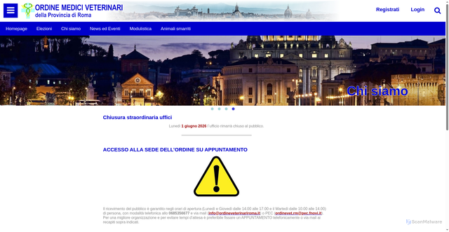 Security scan screenshot of https://www.ordineveterinariroma.it
