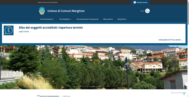 Security scan screenshot of https://www.unionemarghine.it