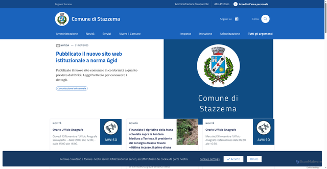 Security scan screenshot of https://comune.stazzema.lu.it/