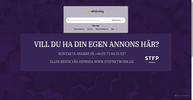 Security scan screenshot of https://allabolag.se