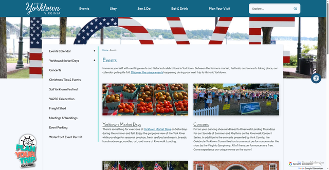 Security scan screenshot of https://www.visityorktown.org/150/Events