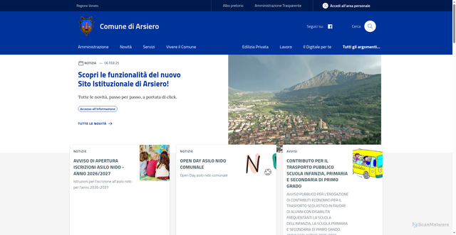 Security scan screenshot of https://www.comune.arsiero.vi.it/