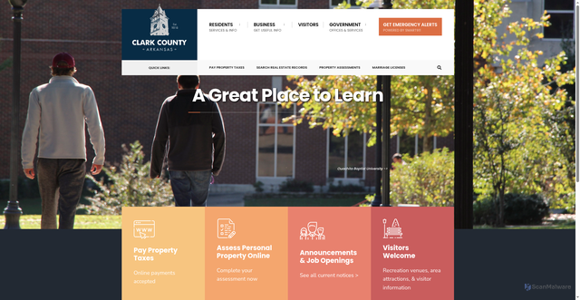 Security scan screenshot of https://clarkcountyar.gov/