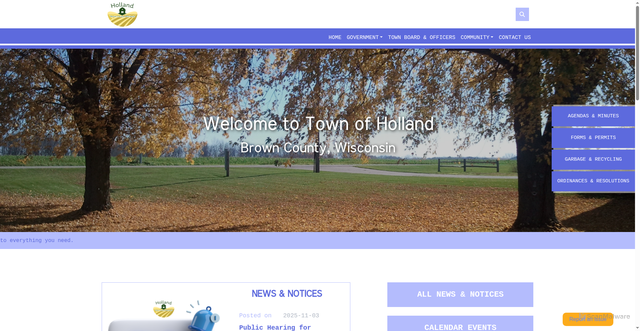 Security scan screenshot of https://hollandbrowncountywi.gov/