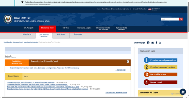 Security scan screenshot of https://travel.state.gov/content/travel/en/international-travel/International-Travel-Country-Information-Pages/Guatemala.html