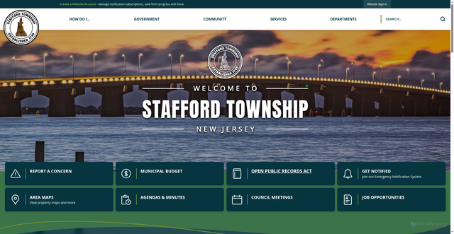Security scan screenshot of https://staffordnj.gov/