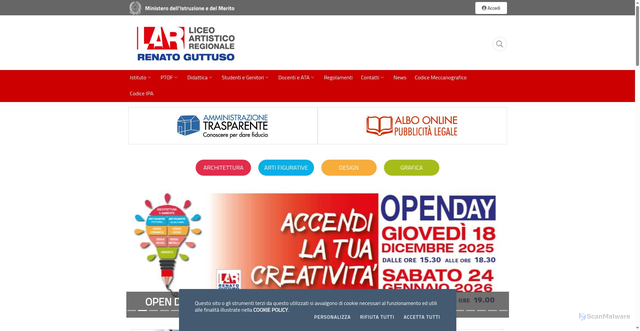 Security scan screenshot of https://www.liceoartisticobagheria.edu.it/