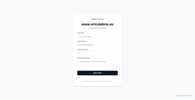 Security scan screenshot of https://www.artcalabria.eu/