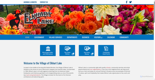 Security scan screenshot of https://elkhartlakewi.gov/