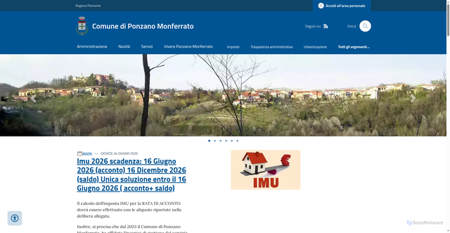 Security scan screenshot of https://www.comune.ponzanomonferrato.al.it