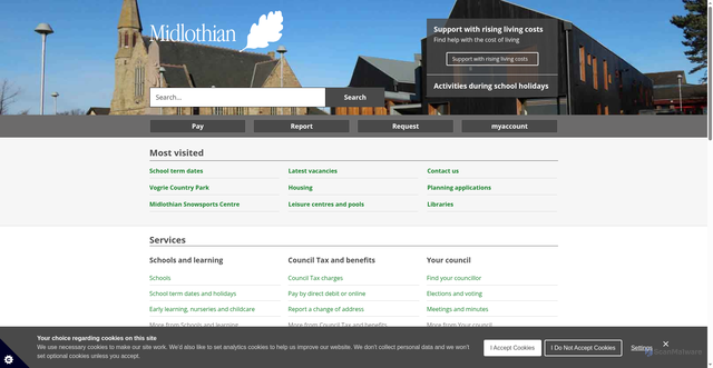 Security scan screenshot of https://www.midlothian.gov.uk/