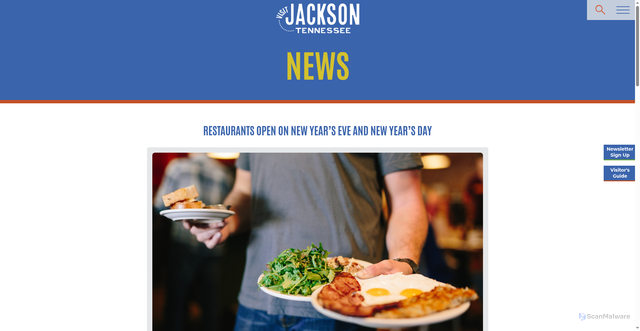 Security scan screenshot of https://visitjacksontn.com/restaurants-open-on-new-years-eve-and-new-years-day/
