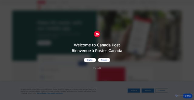 Security scan screenshot of https://www.canadapost.ca