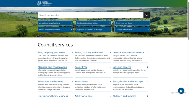 Security scan screenshot of http://www.northyorks.gov.uk
