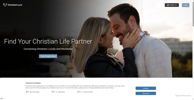 Security scan screenshot of https://christiancupid.com