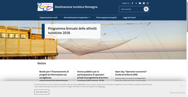 Security scan screenshot of https://destinazioneromagna.emr.it/
