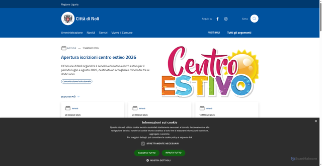 Security scan screenshot of https://www.comune.noli.sv.it