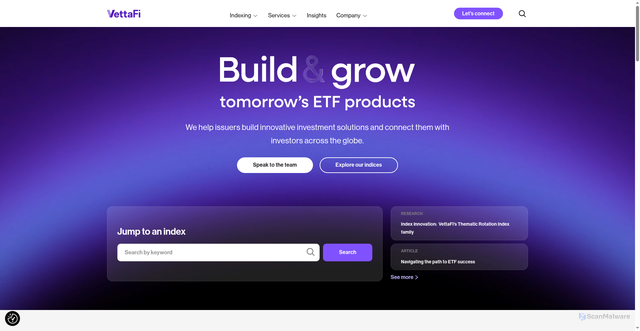 Security scan screenshot of https://www.vettafi.com