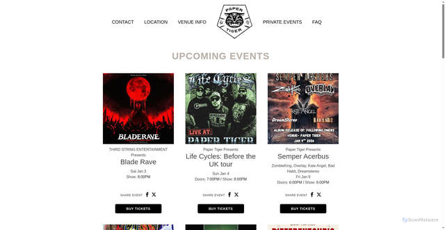 Security scan screenshot of https://papertigersatx.com/