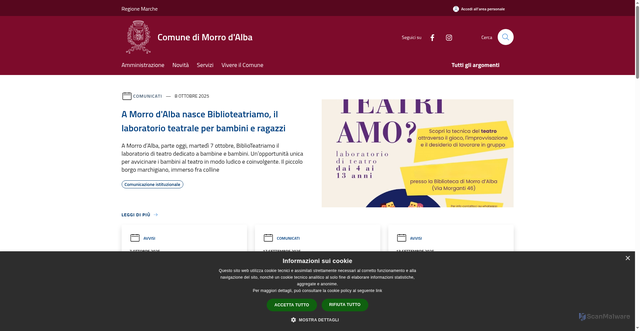 Security scan screenshot of https://www.comune.morrodalba.an.it/it